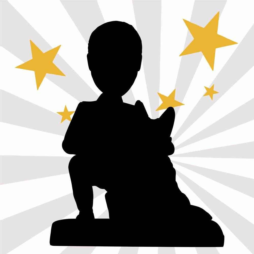 Fully Customizable Bobblehead – Owner & Pet Figurine with Engraved Text - Customise Now