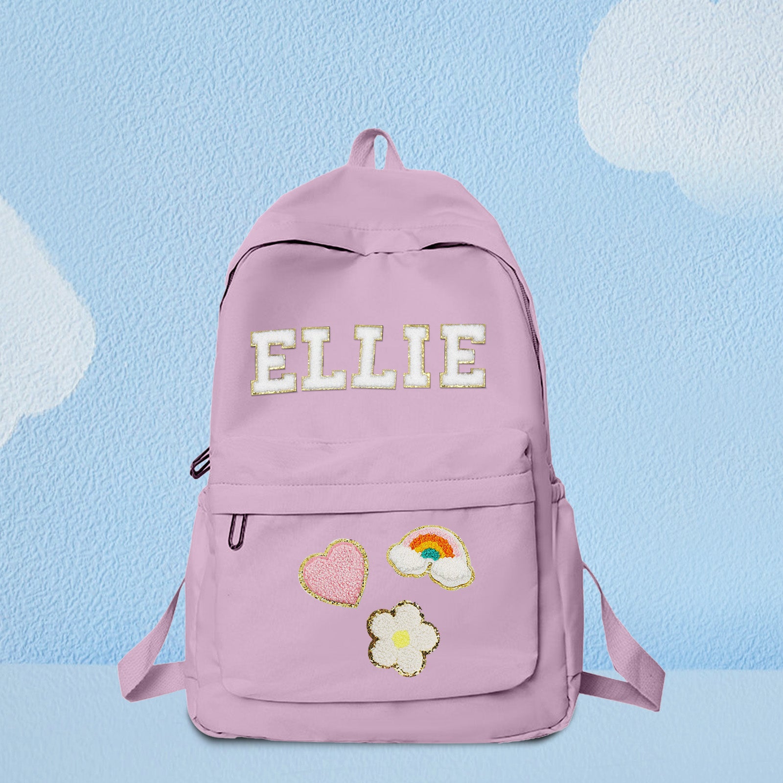 Personalized Name Backpack & Lunch Bag Set – Custom Chenille Patch School Combo
