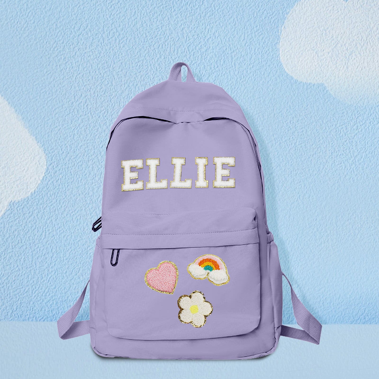 Personalized Name Backpack & Lunch Bag Set – Custom Chenille Patch School Combo