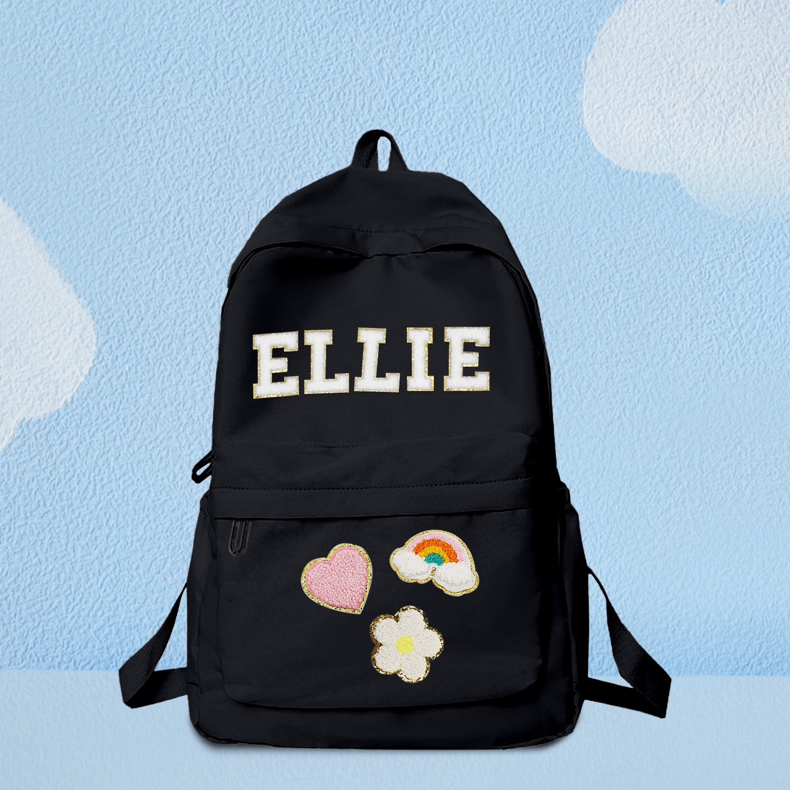 Personalized Name Backpack & Lunch Bag Set – Custom Chenille Patch School Combo