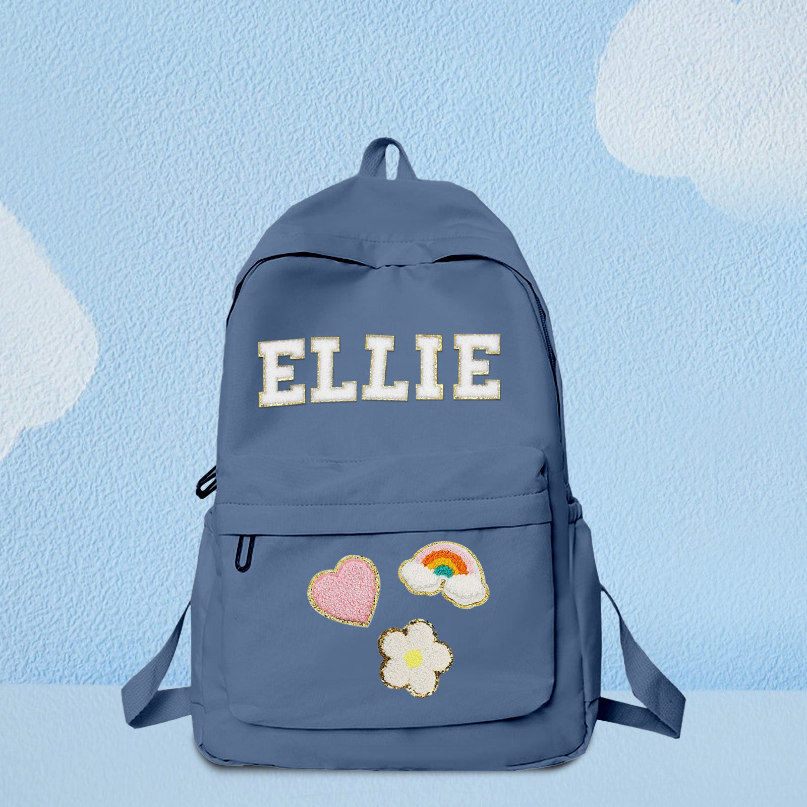 Personalized Name Backpack & Lunch Bag Set – Custom Chenille Patch School Combo