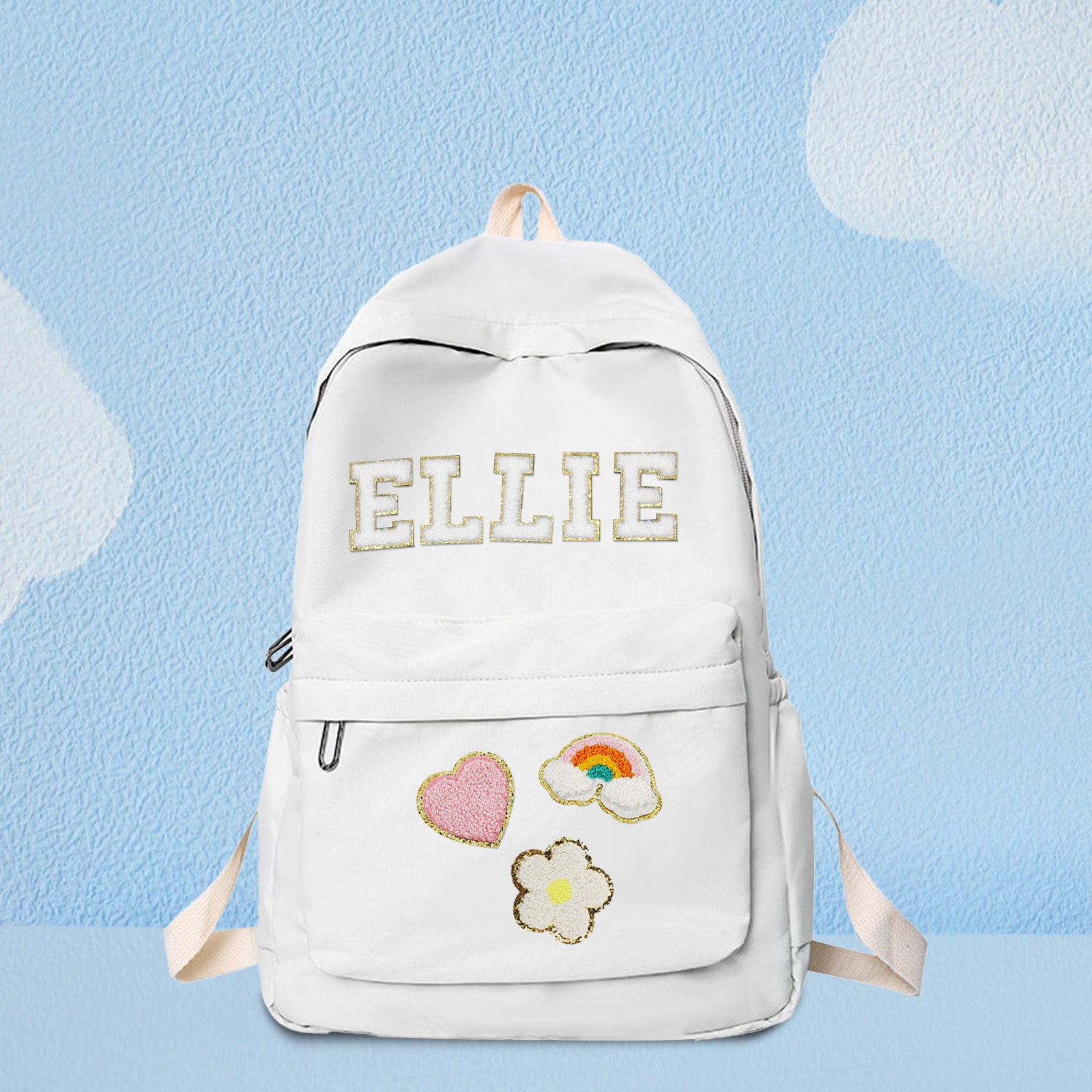 Personalized Name Backpack & Lunch Bag Set – Custom Chenille Patch School Combo