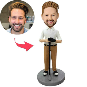 Custom Golfer Bobblehead – Personalized Golf Player Holding Club Figurine - Customise Now