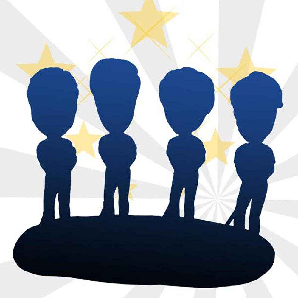 Customizable 4 Bobblehead Figures – Engraved Text & Full Body Customization - Customise Now