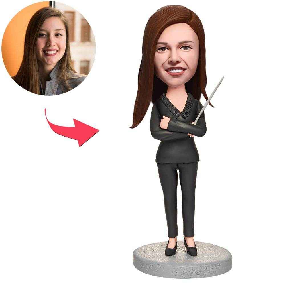 Custom Teacher Bobblehead – Personalized Female Educator Figurine - Customise Now
