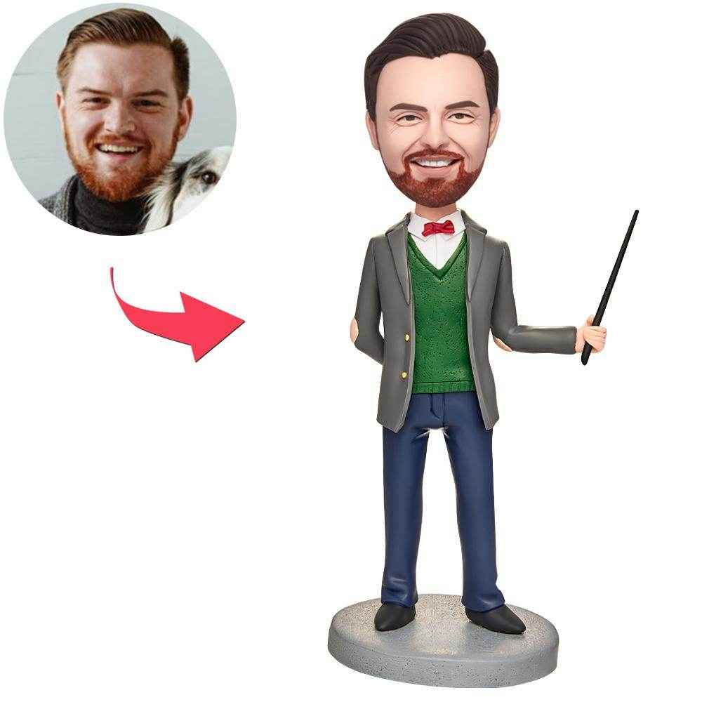 Custom Teacher Bobblehead – Personalized Male Educator Figurine - Customise Now