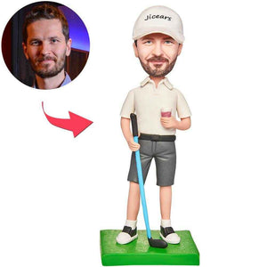 Golf-Themed Custom Bobblehead – Unique Gift for Golf Lovers - Customise Now