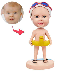 Custom Bobblehead for Kids – Funny Child in Swim Ring Figure - Customise Now