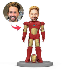 Custom Bobblehead in Iron Man Suit – Personalized Action Hero Figure - Customise Now