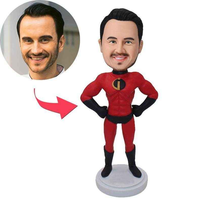 Custom Bobblehead in Mr. Incredible Suit – Personalized Superhero Gift - Customise Now