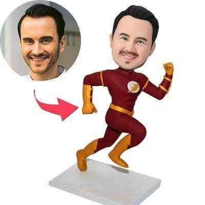 Custom Bobblehead in The Flash Suit – Personalized Fastest Man Alive Figure - Customise Now