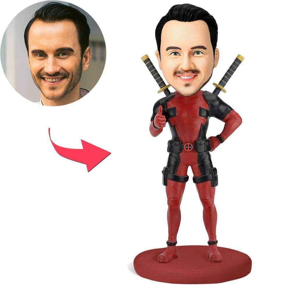 Custom Bobblehead in Deadpool Suit – Personalized Merc with a Mouth Figure - Customise Now