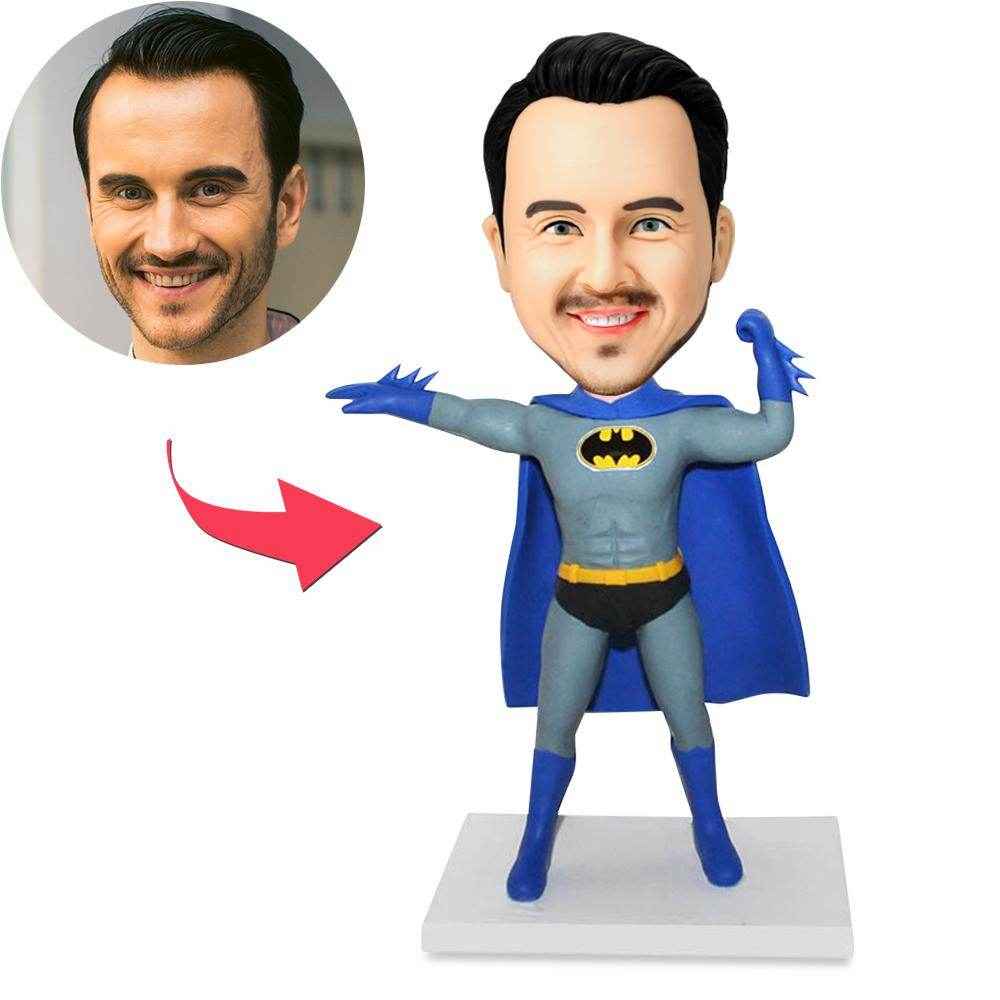 Custom Bobblehead in Classic Batman Costume – Personalized Hero Figure - Customise Now