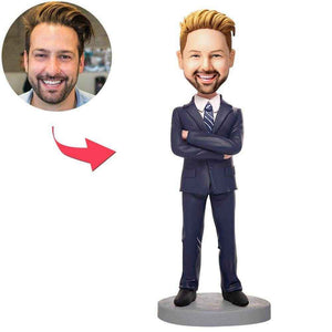 Personalized Professional Bobblehead – Custom Suit & Tie Business Figure - Customise Now