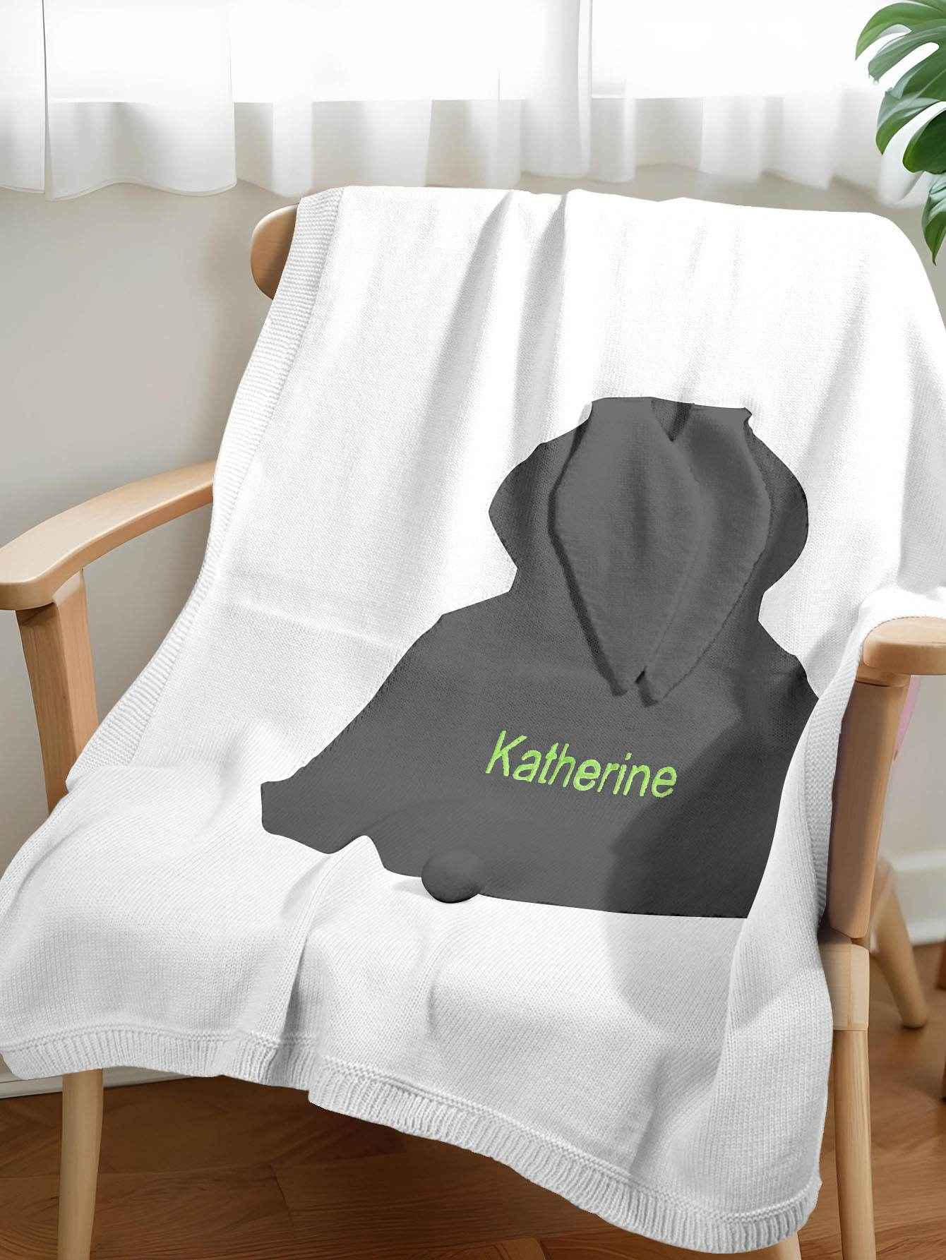 Personalized Knitted Bunny Blanket – Custom Name Baby Blanket - Customise Now