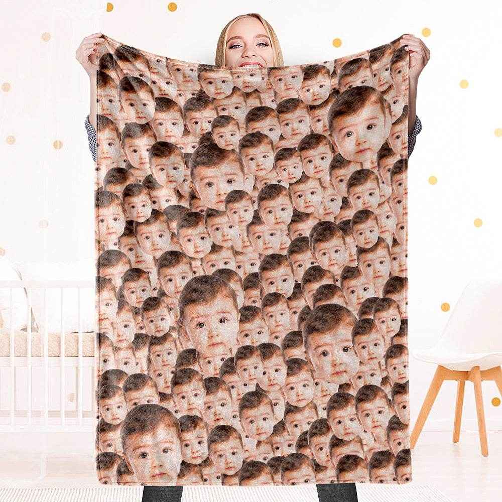 Custom Face Collage Blanket – Soft & Cozy Personalized Photo Throw - Customise Now