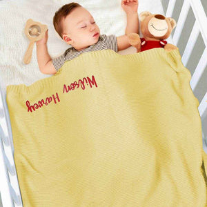 Personalized Embroidered Baby Blanket – Custom Name Knit Blanket for Newborns - Customise Now