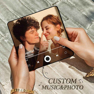 Custom Black Frame Fridge Magnet – Personalized Music & Photo Album - Customise Now