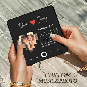 Custom Black Frame Fridge Magnet – Personalized Music & Photo Album - Customise Now