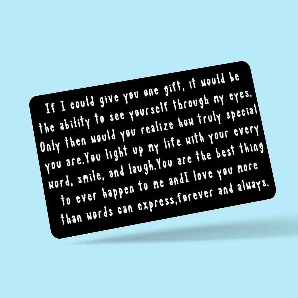 Personalized Wallet Card for Him & Her – Custom Engraved Message - Customise Now
