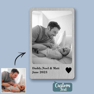 Personalized Love Photo Wallet Card – Polaroid-Style Metal Keepsake - Customise Now