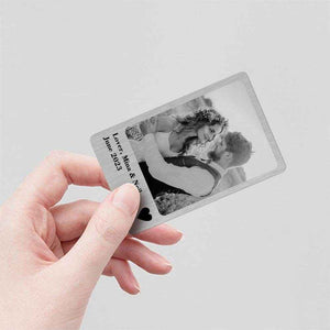 Personalized Love Photo Wallet Card – Polaroid-Style Metal Keepsake - Customise Now