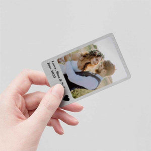 Personalized Love Photo Wallet Card – Polaroid-Style Metal Keepsake - Customise Now