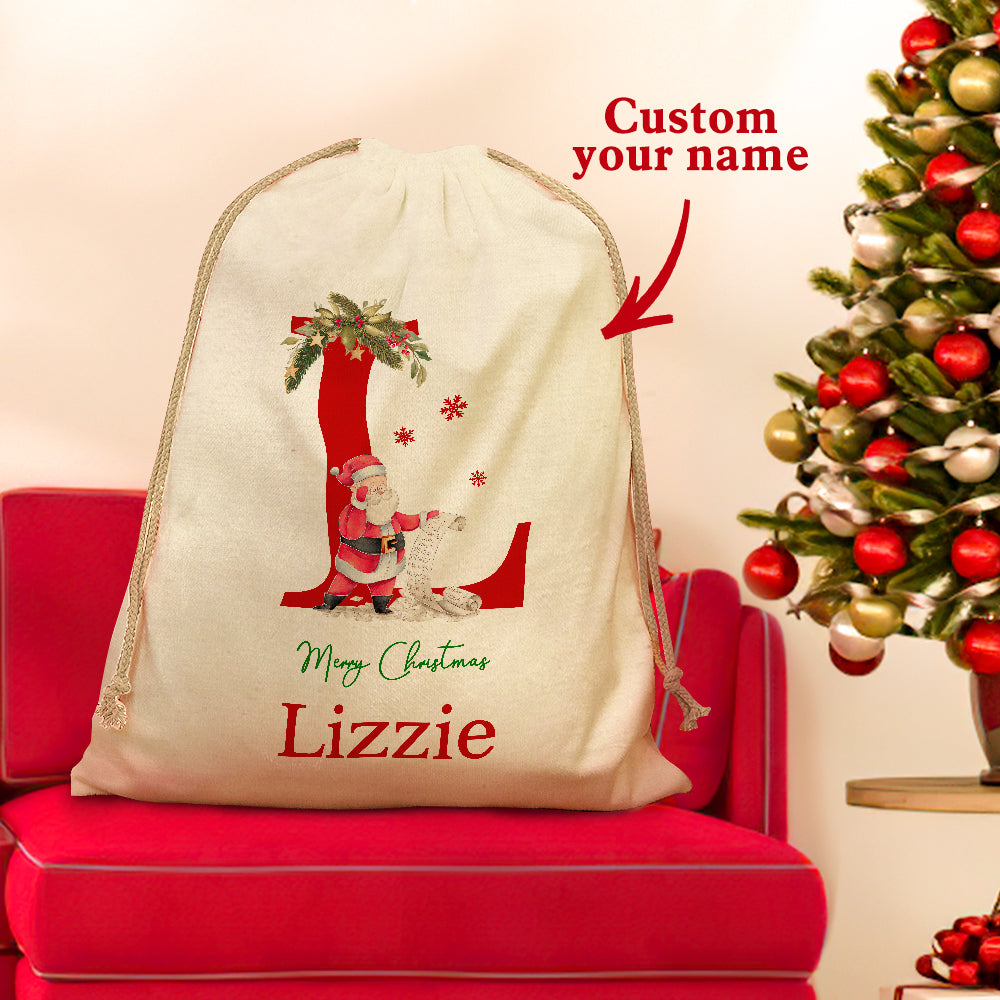 Custom Santa Sack – Large Drawstring Christmas Gift Bag