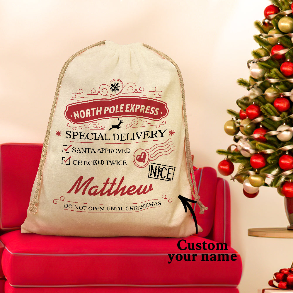 Personalized Santa Sack – Special Delivery Christmas Gift Bag