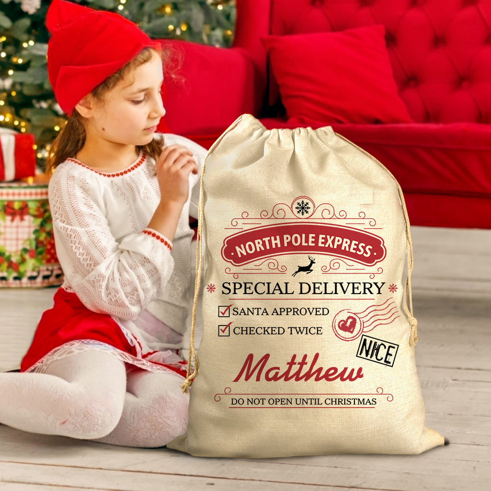Personalized Santa Sack – Special Delivery Christmas Gift Bag