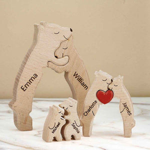 Wooden Bear Name Puzzle – Personalized Family Keepsake - Customise Now
