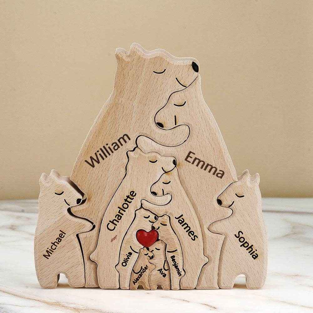 Wooden Bear Name Puzzle – Personalized Family Keepsake - Customise Now