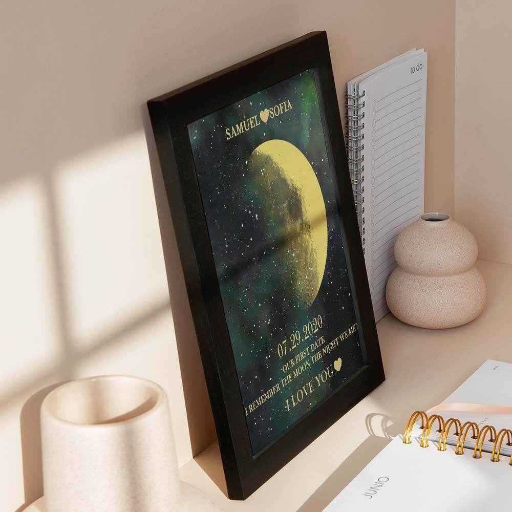 Personalized Moon Phase Framed Print – Custom Night Sky Wall Decor - Customise Now