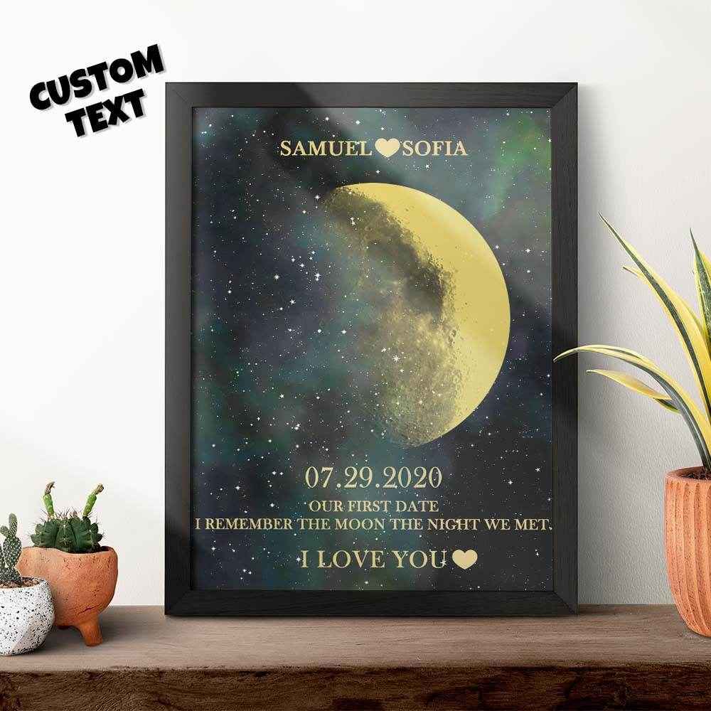 Personalized Moon Phase Framed Print – Custom Night Sky Wall Decor - Customise Now