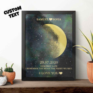 Personalized Moon Phase Framed Print – Custom Night Sky Wall Decor - Customise Now