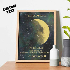 Personalized Moon Phase Framed Print – Custom Night Sky Wall Decor - Customise Now