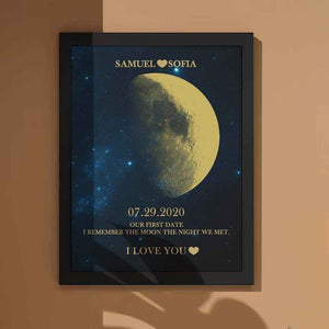 Personalized Moon Phase Framed Print – Custom Night Sky Wall Decor - Customise Now