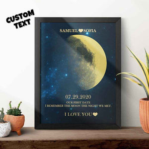 Personalized Moon Phase Framed Print – Custom Night Sky Wall Decor - Customise Now
