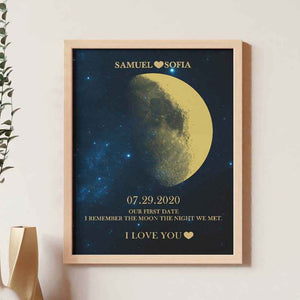 Personalized Moon Phase Framed Print – Custom Night Sky Wall Decor - Customise Now