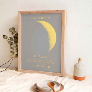 Personalized Moon Phase Framed Print – Custom Night Sky Wall Decor - Customise Now