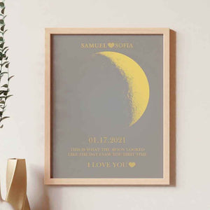 Personalized Moon Phase Framed Print – Custom Night Sky Wall Decor - Customise Now