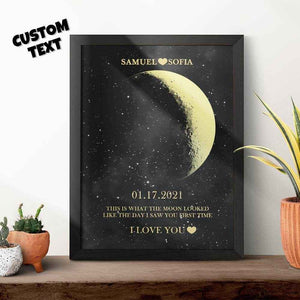 Personalized Moon Phase Framed Print – Custom Night Sky Wall Decor - Customise Now