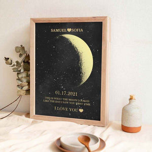 Personalized Moon Phase Framed Print – Custom Night Sky Wall Decor - Customise Now