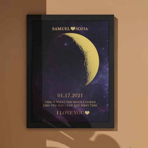 Personalized Moon Phase Framed Print – Custom Night Sky Wall Decor - Customise Now