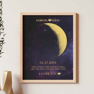 Personalized Moon Phase Framed Print – Custom Night Sky Wall Decor - Customise Now