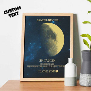 Personalized Moon Phase Framed Print – Custom Night Sky Wall Decor - Customise Now