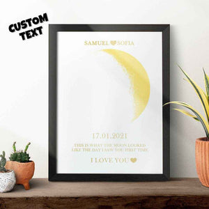 Personalized Moon Phase Framed Print – Custom Night Sky Wall Decor - Customise Now