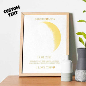 Personalized Moon Phase Framed Print – Custom Night Sky Wall Decor - Customise Now