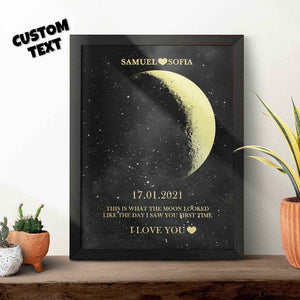Personalized Moon Phase Framed Print – Custom Night Sky Wall Decor - Customise Now
