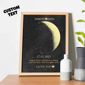 Personalized Moon Phase Framed Print – Custom Night Sky Wall Decor - Customise Now